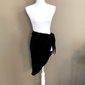 Black Swimsuit Sarong with Striped Detail Size S/M